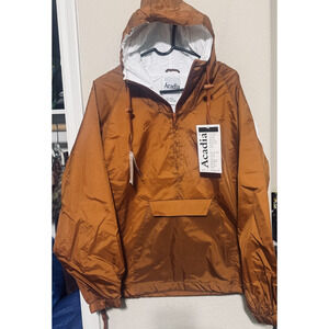 Acadia Anorak Men's S Windbreaker Jacket Hood Nylon cotton lining UT Longhorns